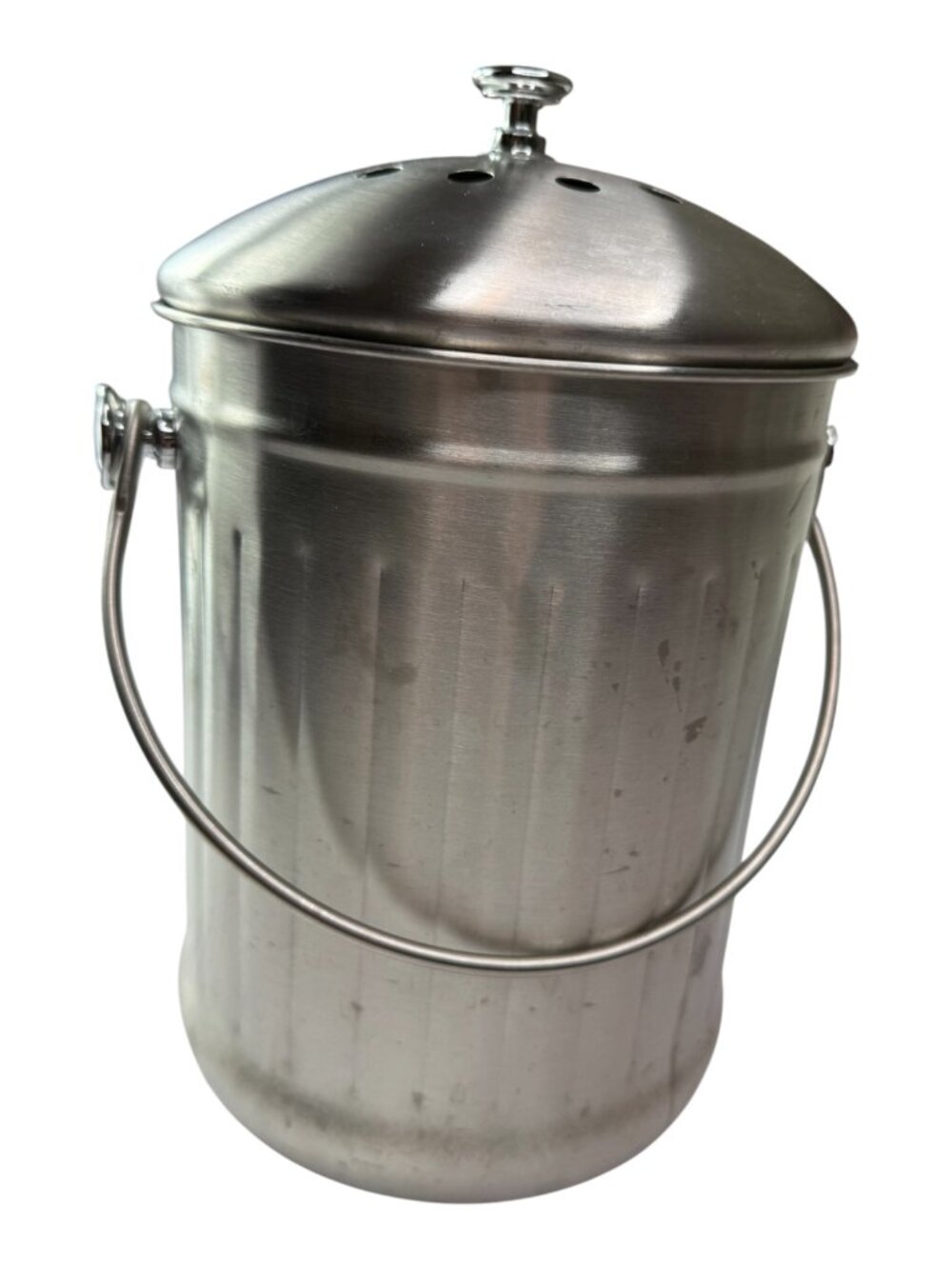 Stainless Steel Compost Bin Pail with Handle and Lid, Filter